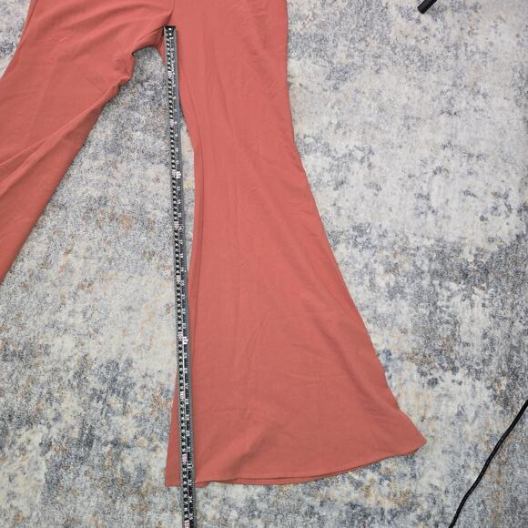 Fashion Nova Pants Womens Large Pink Ponte Flare Bell Bottom Lined Hook Eye - Picture 5 of 12